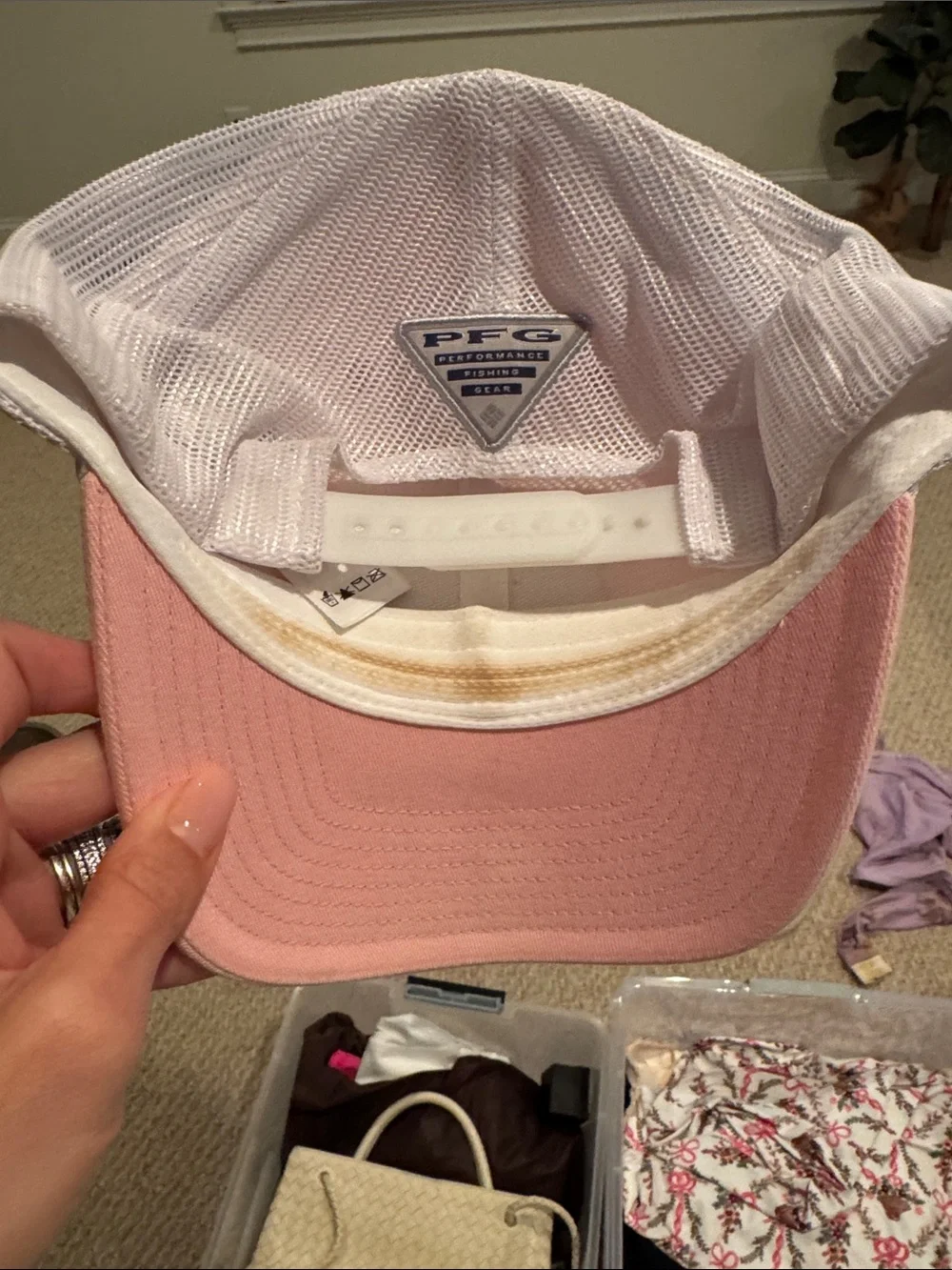 Pink Trucker Hat with Marlin Patch